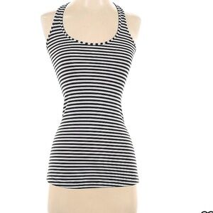 Lululemon Black White Striped Halter Tank Top Size 2